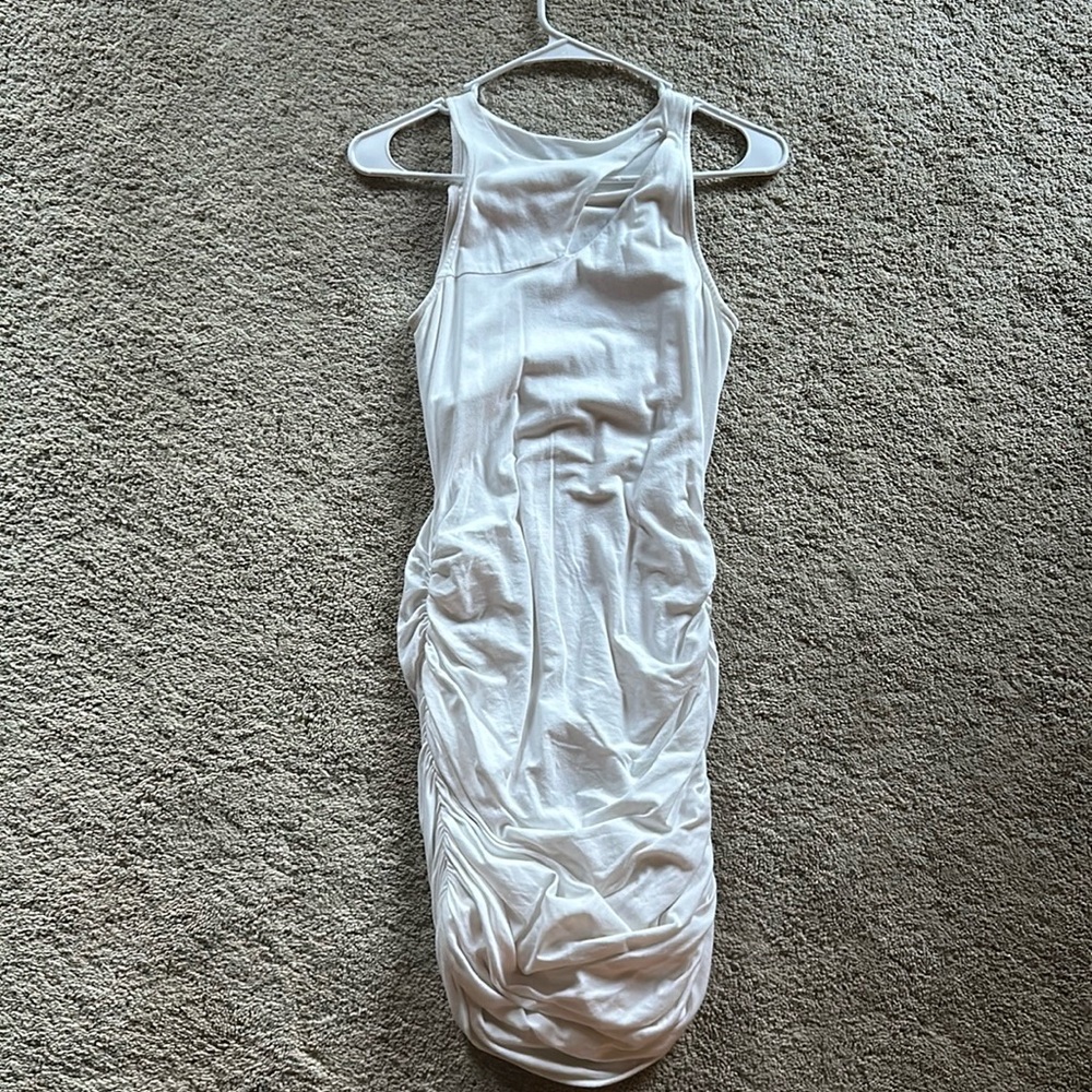 Form fitting white dress